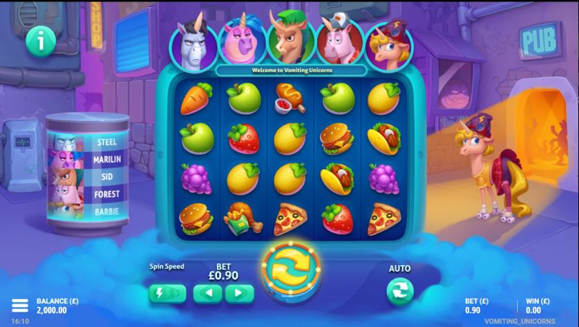 Игровой автомат онлайн Vomiting Unicorns